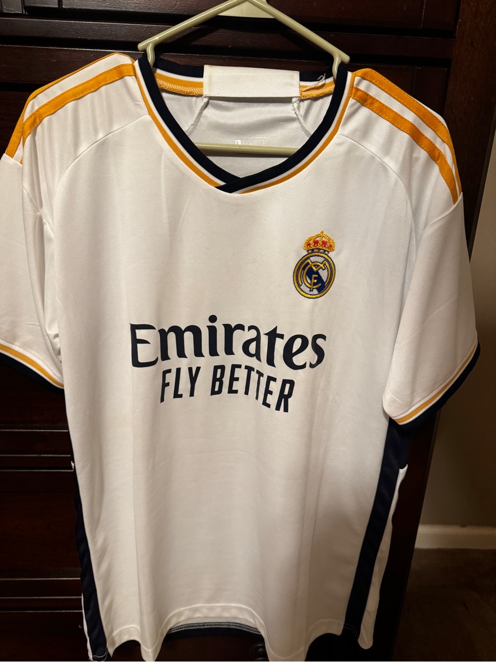 Kids' Home Jersey — White with Gold Accent